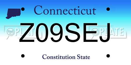 Z09SEJ Connecticut License Plate