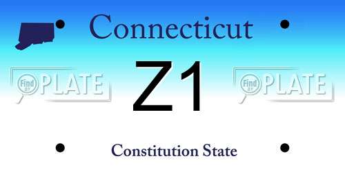 Z1 Connecticut License Plate