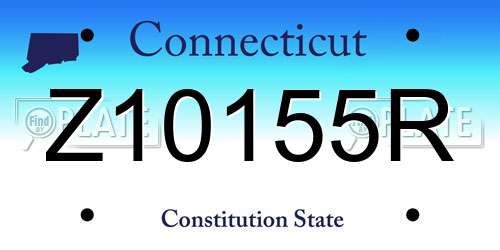 Z10155R Connecticut License Plate