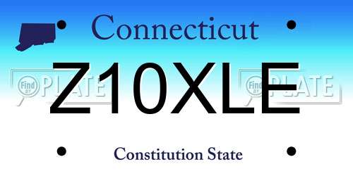 Z10XLE Connecticut License Plate