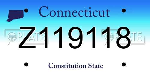 Z119118 Connecticut License Plate