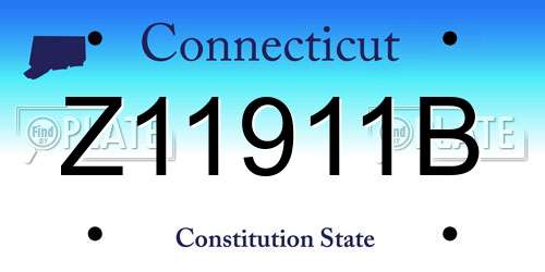 Z11911B Connecticut License Plate