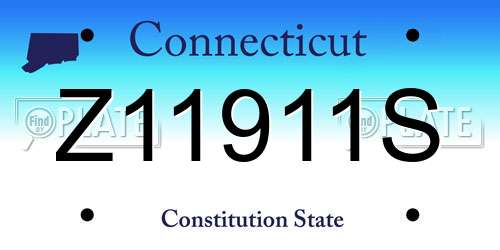 Z11911S Connecticut License Plate