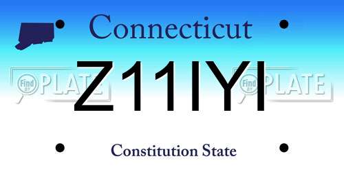Z11IYI Connecticut License Plate