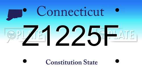Z1225F Connecticut License Plate