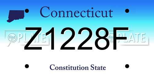 Z1228F Connecticut License Plate