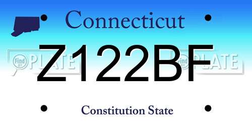 Z122BF Connecticut License Plate