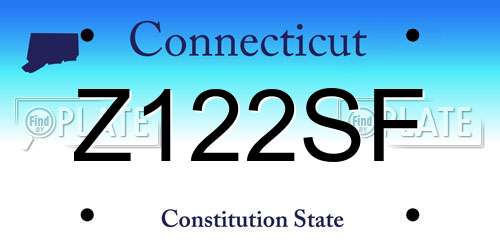 Z122SF Connecticut License Plate