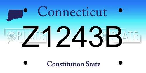 Z1243B Connecticut License Plate