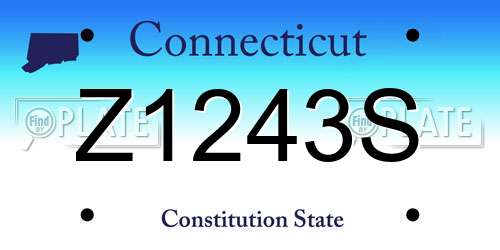 Z1243S Connecticut License Plate