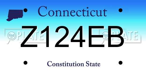 Z124EB Connecticut License Plate