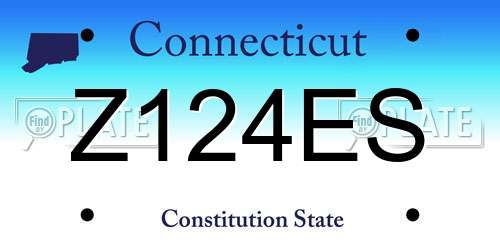 Z124ES Connecticut License Plate