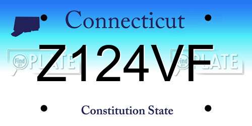 Z124VF Connecticut License Plate