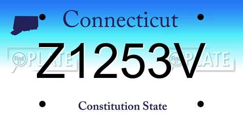 Z1253V Connecticut License Plate