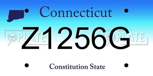 Z1256G Connecticut License Plate