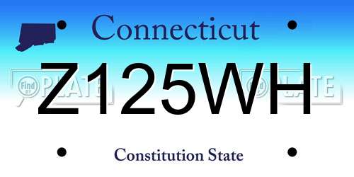 Z125WH Connecticut License Plate