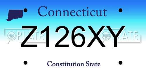 Z126XY Connecticut License Plate