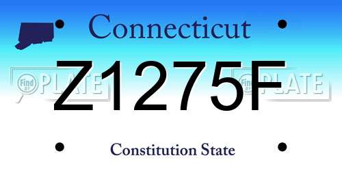 Z1275F Connecticut License Plate