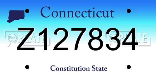 Z127834 Connecticut License Plate