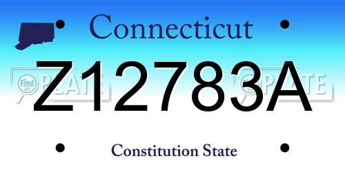Z12783A Connecticut License Plate