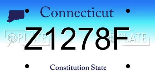 Z1278F Connecticut License Plate