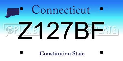 Z127BF Connecticut License Plate