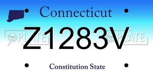 Z1283V Connecticut License Plate