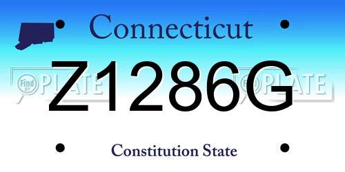 Z1286G Connecticut License Plate