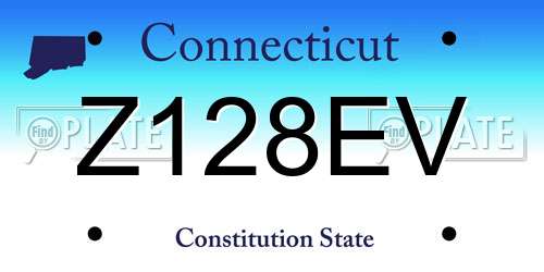 Z128EV Connecticut License Plate