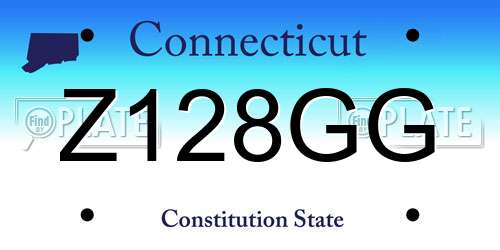 Z128GG Connecticut License Plate