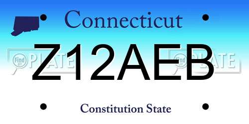 Z12AEB Connecticut License Plate