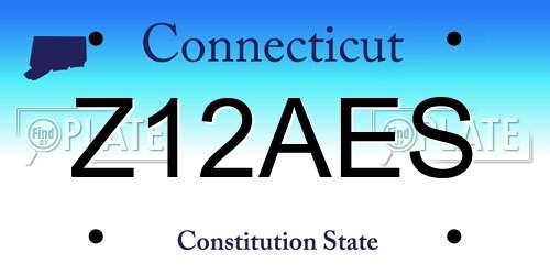Z12AES Connecticut License Plate