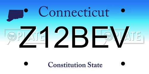Z12BEV Connecticut License Plate