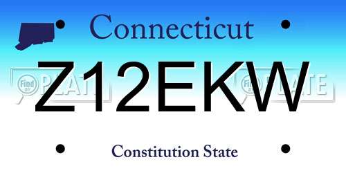 Z12EKW Connecticut License Plate
