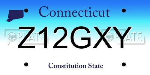 Z12GXY Connecticut License Plate