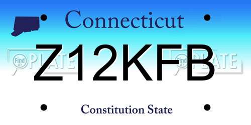 Z12KFB Connecticut License Plate