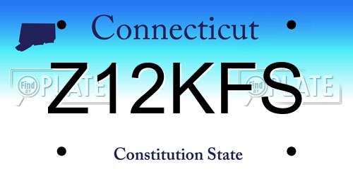 Z12KFS Connecticut License Plate