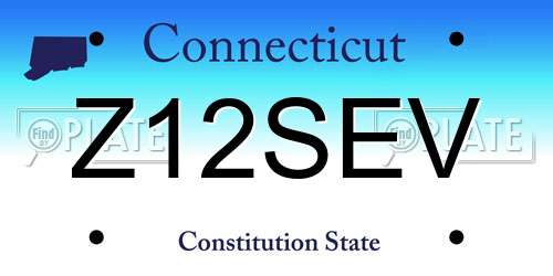Z12SEV Connecticut License Plate