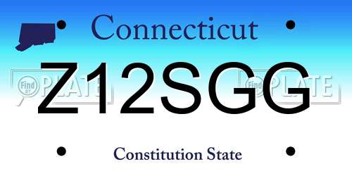 Z12SGG Connecticut License Plate
