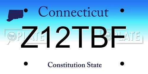 Z12TBF Connecticut License Plate
