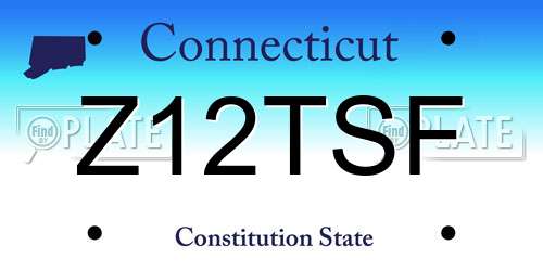 Z12TSF Connecticut License Plate
