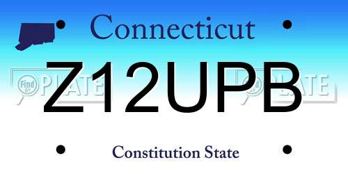 Z12UPB Connecticut License Plate
