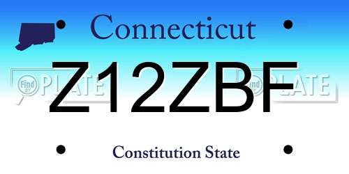 Z12ZBF Connecticut License Plate
