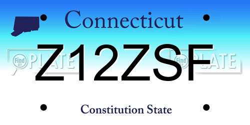 Z12ZSF Connecticut License Plate