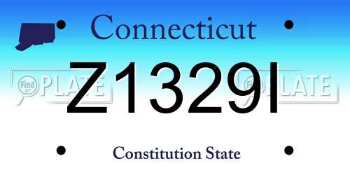 Z1329I Connecticut License Plate