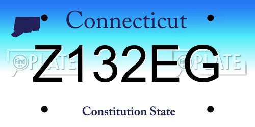 Z132EG Connecticut License Plate