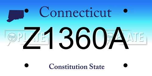 Z1360A Connecticut License Plate