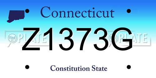 Z1373G Connecticut License Plate