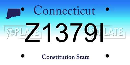 Z1379I Connecticut License Plate