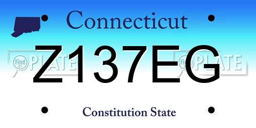 Z137EG Connecticut License Plate